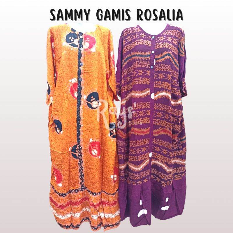 Gamis Sammy Rosalia Saku Daster Batik Longdress Lengan 3/4