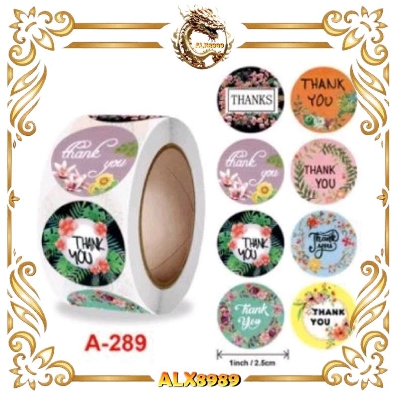 

500pcs / Roll Stiker Label Amplop Tulisan Thank You Untuk Dekorasi Amplop / Hadiah Natal Diy sticker thank you TQ