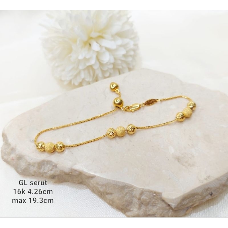 Gelang rantai emas 70 bola serut