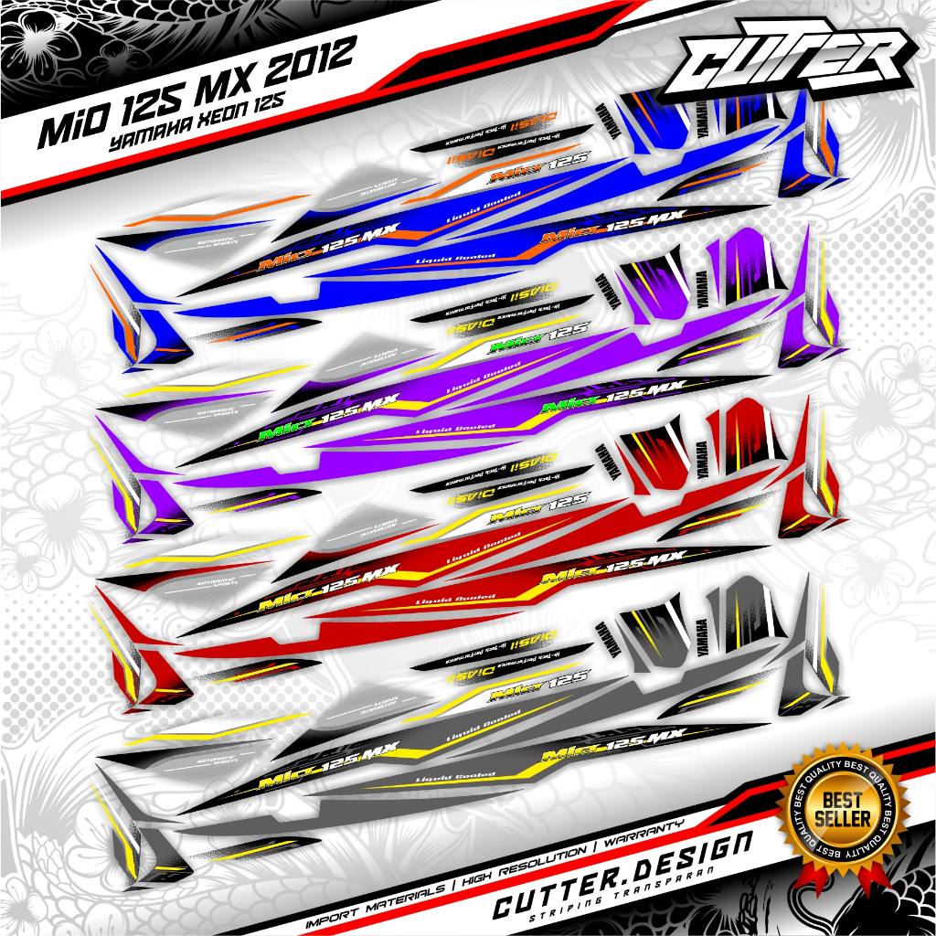 STRIPING TRANSPARAN YAMAHA XEON mio 125 mx 2012 mxi rr ego lc luvias