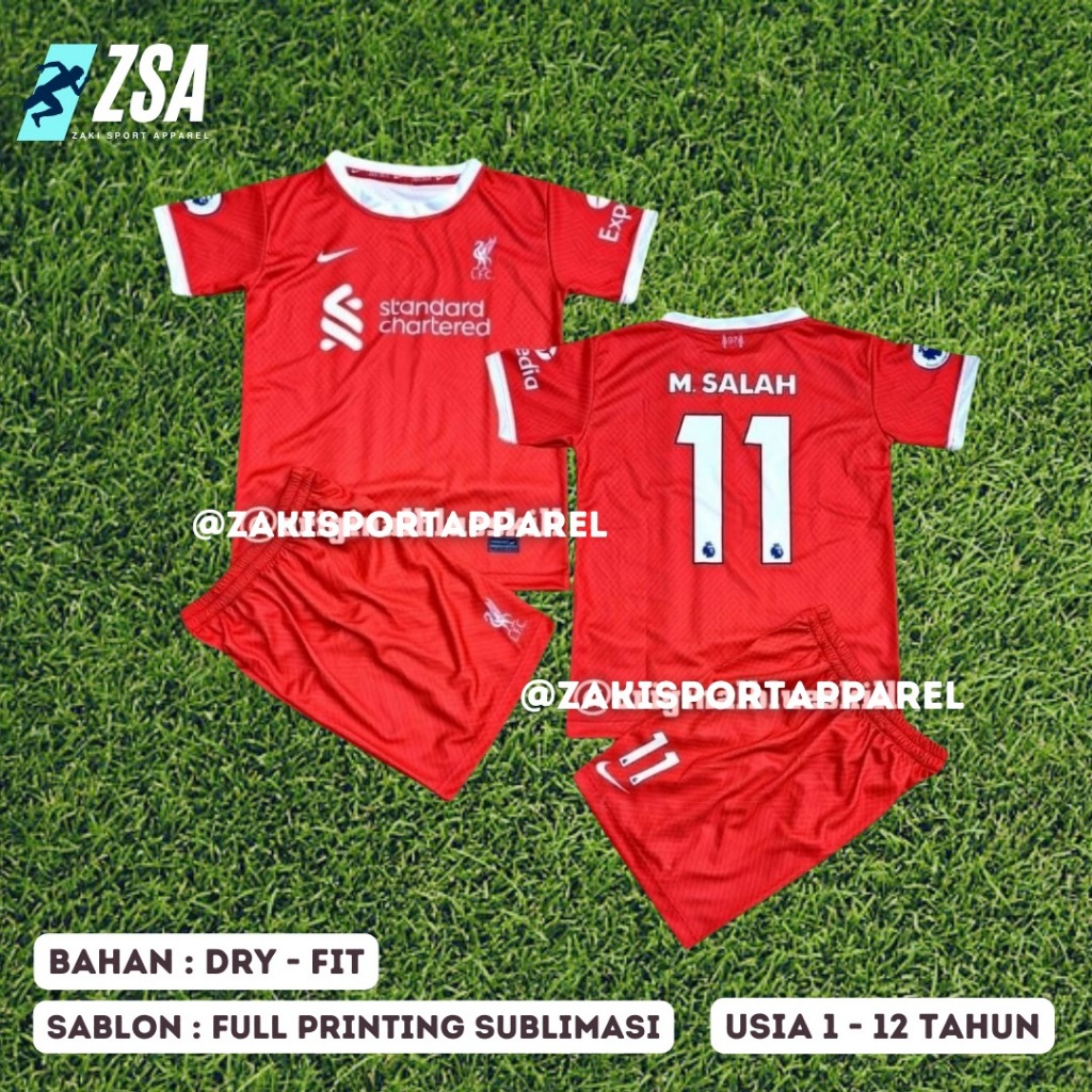 Jersey Bola Anak Liverpool Usia 1 - 13 Tahun Best Seller Full Printing / Jersey Anak / Jersey bola a