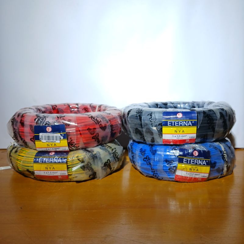 kabel NYA ETERNA 1X1,5mm @100meter warna merah hitam biru kuning