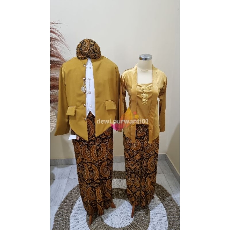 Set Couple Adat Jawa / Baju Prewedd |Warna Gold