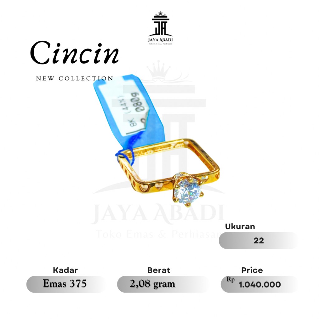 Cincin fashion korea emas 375 size besar