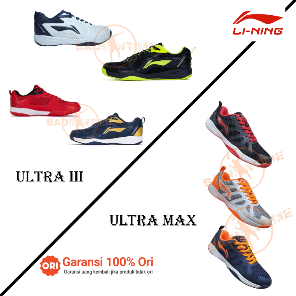 Sepatu Badminton Lining Ultra III / Ultra Max - Ultra 3 / Ultramax Bulutangkis Li-Ning