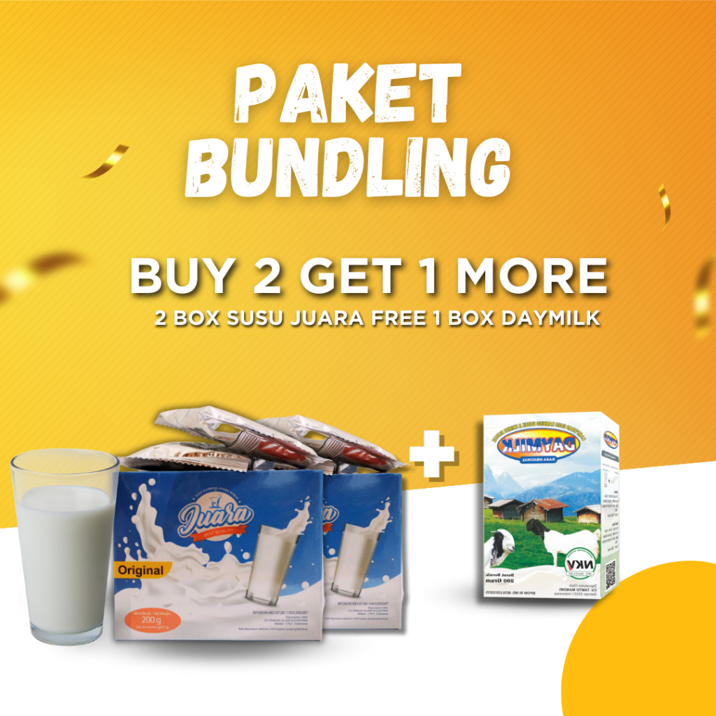 

[Bundling] Susu Juara Susu Etawa Asli Atasi Masalah Sendi/Tulang/Kesehatan 2 Box dan Daymilk 1 Box