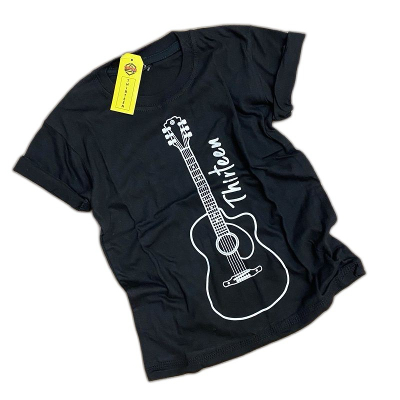 COUPLE Kaos katun anak dewasa jumbo anak tanggung thirteen gitar thirty three point Upline skyrock
