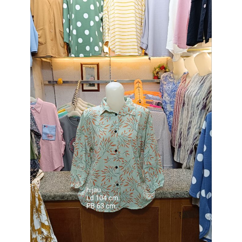 Blouse Atasan Wanita Crinkle Motif Bunga