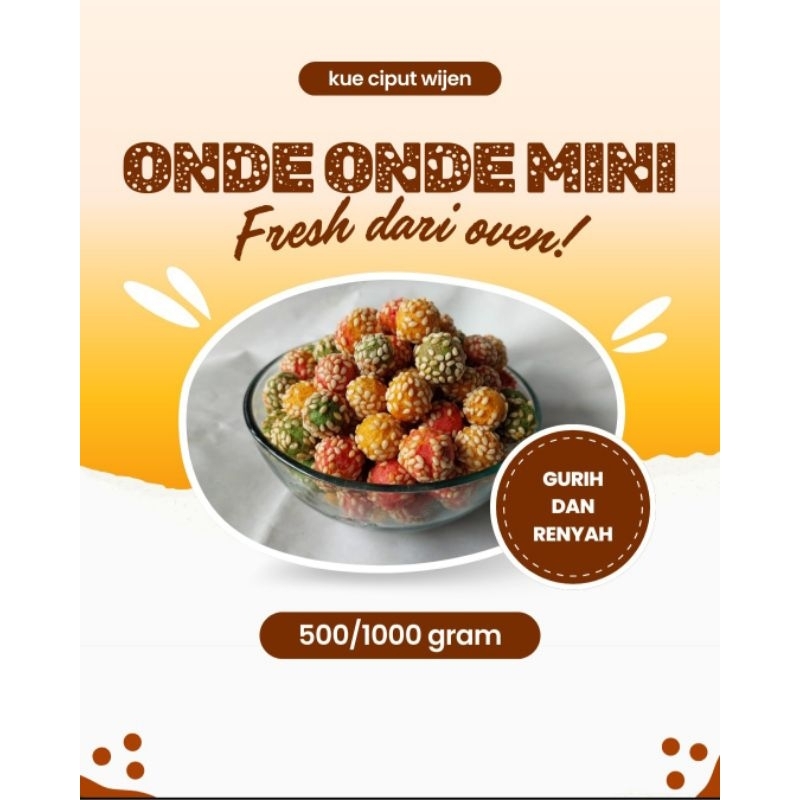 

onde onde mini/onde onde ceplis/ondeonde warna warni/kue ciput wijen COD