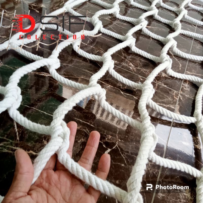 jaring panjat wahana anak Playground tali kuralon 12mm lubang 12cm