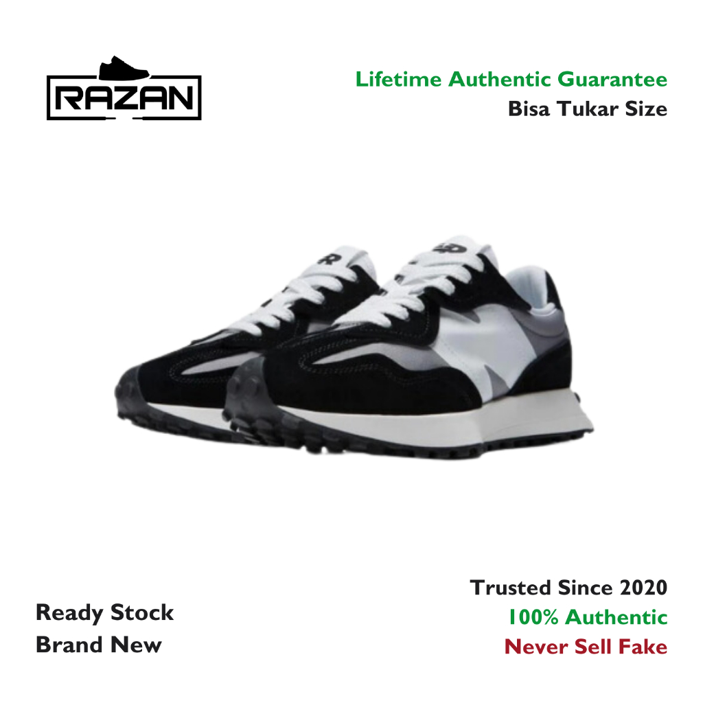 New Balance 327 Black Grey 100% Authentic Original