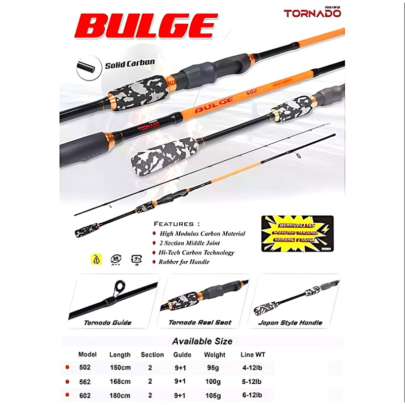 JORAN PANCING SPINNING TORNADO BULGE 502 / 150CM CARBON SOLID