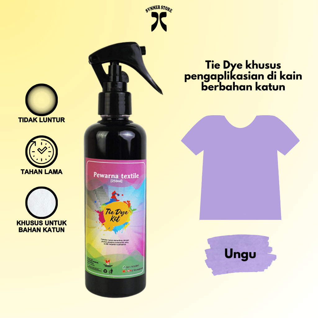 

HJK PEWARNA TIE DYE KIT Semprot 250ml untuk tekstil Spray Tye dye pakaian baju kaos