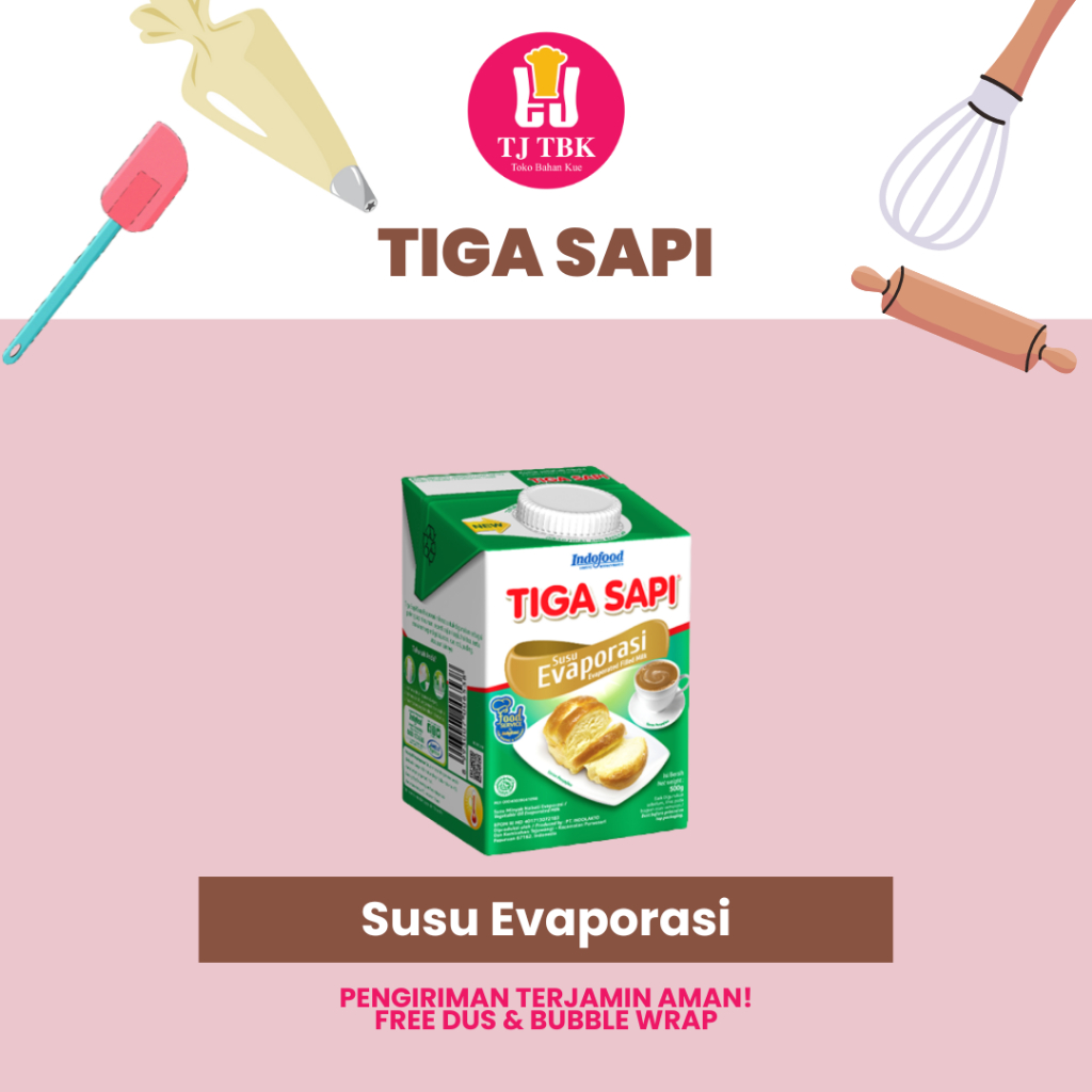 

Indofood Cap Tiga Sapi Susu Evaporasi 500g | Toko Bahan Kue TJ