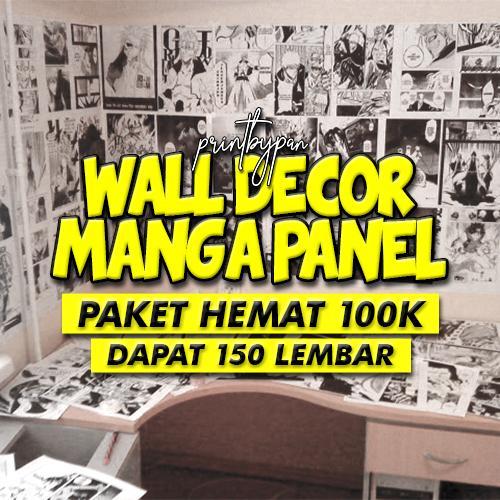 (100K) Poster Dinding Anime Manga Wall Decor Panel - Sticker Hiasan Dinding Wallpaper Kamar - Black 