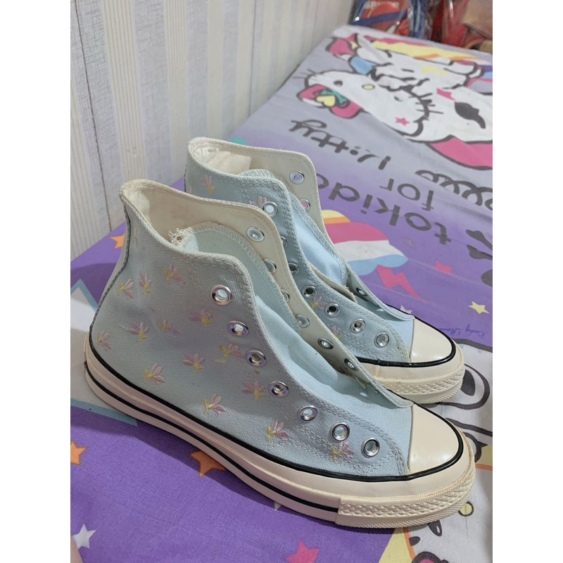 Converse Chuck 70s Hi Floral Chambray Blue Original