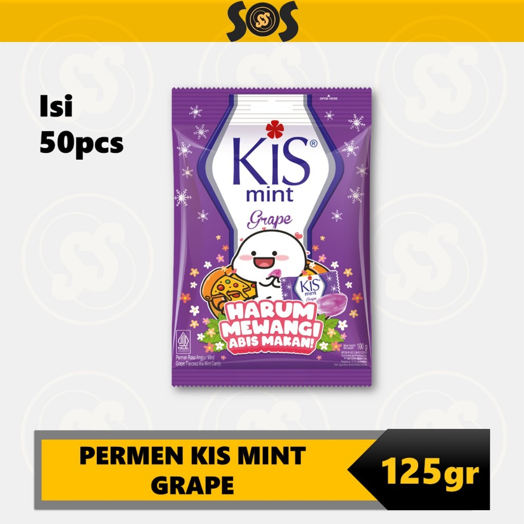 

Permen Kis Grape Mint 125 gr - isi 50 pcs/Permen Kis Ungu/Permen Mint/Permen Mayora