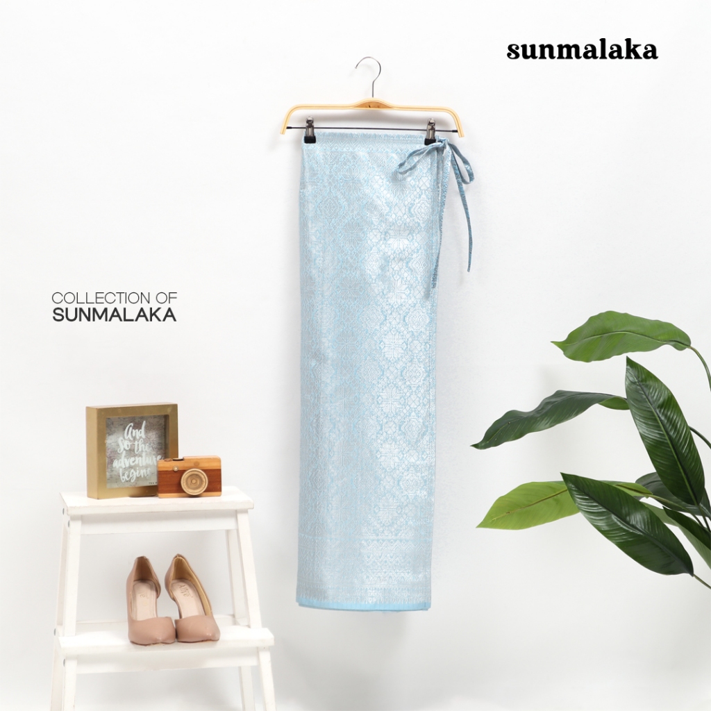 Songket Lilit Baby Blue Silver| Songket Palembang