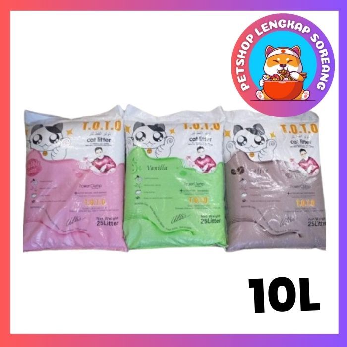 PASIR KUCING TOTO 10L PASIR KUCING WANGI GUMPAL