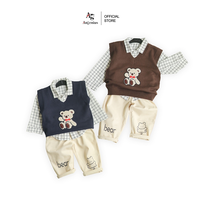 ANGENIUS Setelan Anak Laki-Laki Cullen 3in1 Vest Rajut Premium Usia 1-5 Tahun