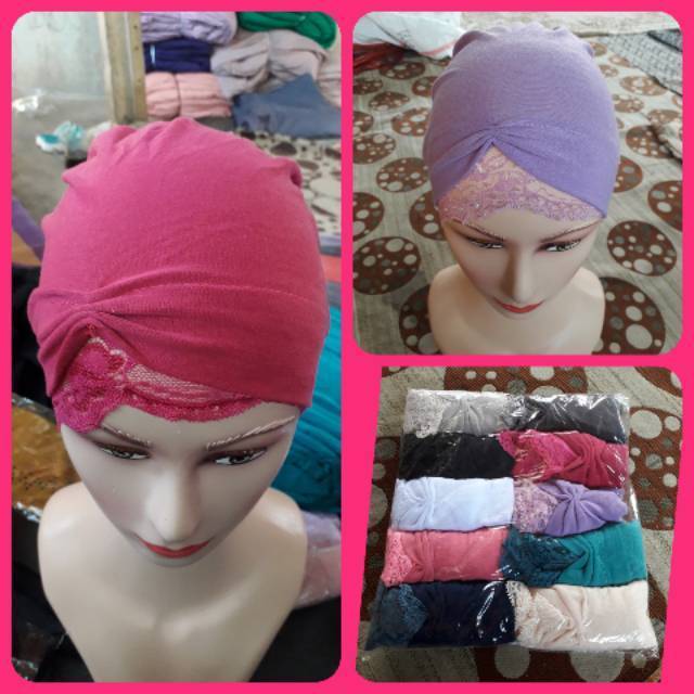 Ciput Variasi Renda Kerut Inner Hijab Daleman Jilbab Kerudung
