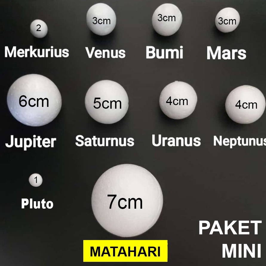 

ART M35Q Paket Bola Gabus Tata Surya Planet Matahari Mini Isi 1 Biji Sekolah