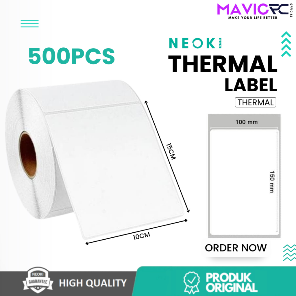 

Kertas Sticker Label Thermal Resi 100 X 150mm A6 | Isi 500 Lembar per Roll