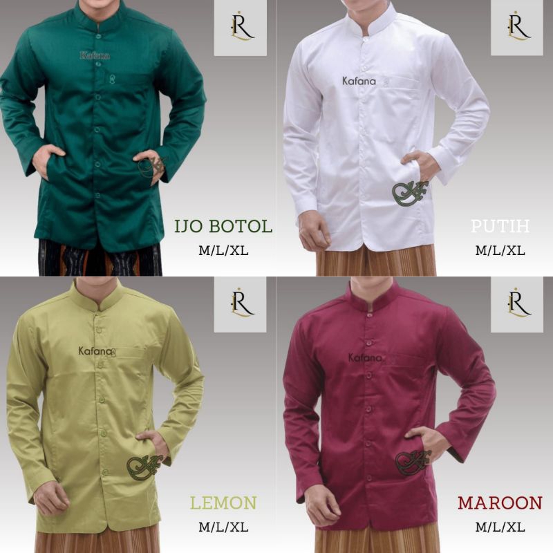 Koko Haibah Trompah / Terompah Semi Jas Polos Lengan Panjang Murah Baju Muslim Taqwa Saku Samping | 
