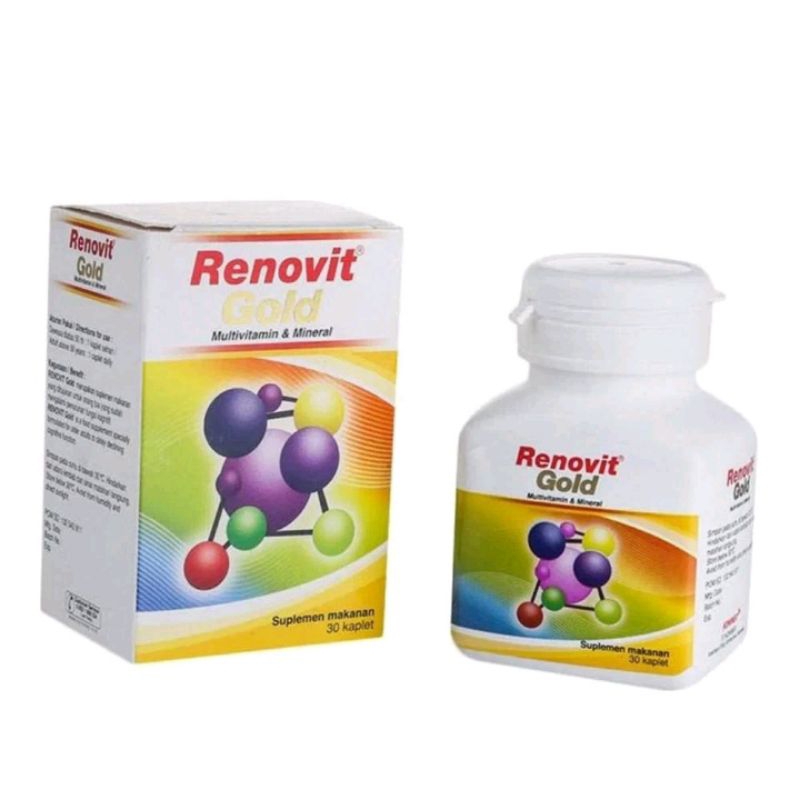 Renovit Gold isi 30 kapsul vitamin untuk lansia