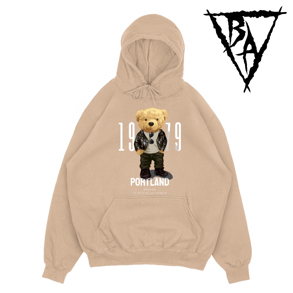 Hoodie Oversize Portland Edition Original By Black Anthem jaket distro sweater 24 - Cream