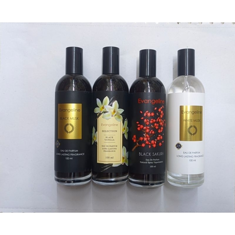 Parfum Spray EVANGELINE Eau De Parfum Black musk/Black vanilla/Black sakura/White musk 100ml