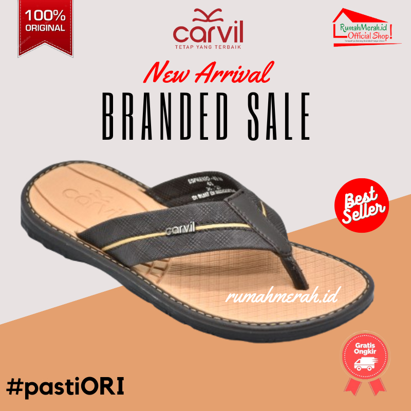Carvil Sandal Pria Espresso-01 M Jepit Japit Casual Dijamin Murah | 100% Original Carvil