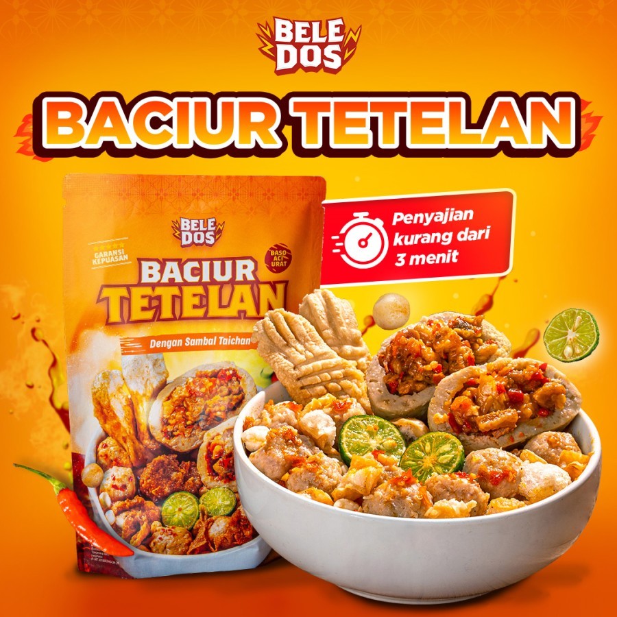 

Beledos Baciur Tetelan 280 Gram dengan Sambal Taichan VIRALLLL HALALL