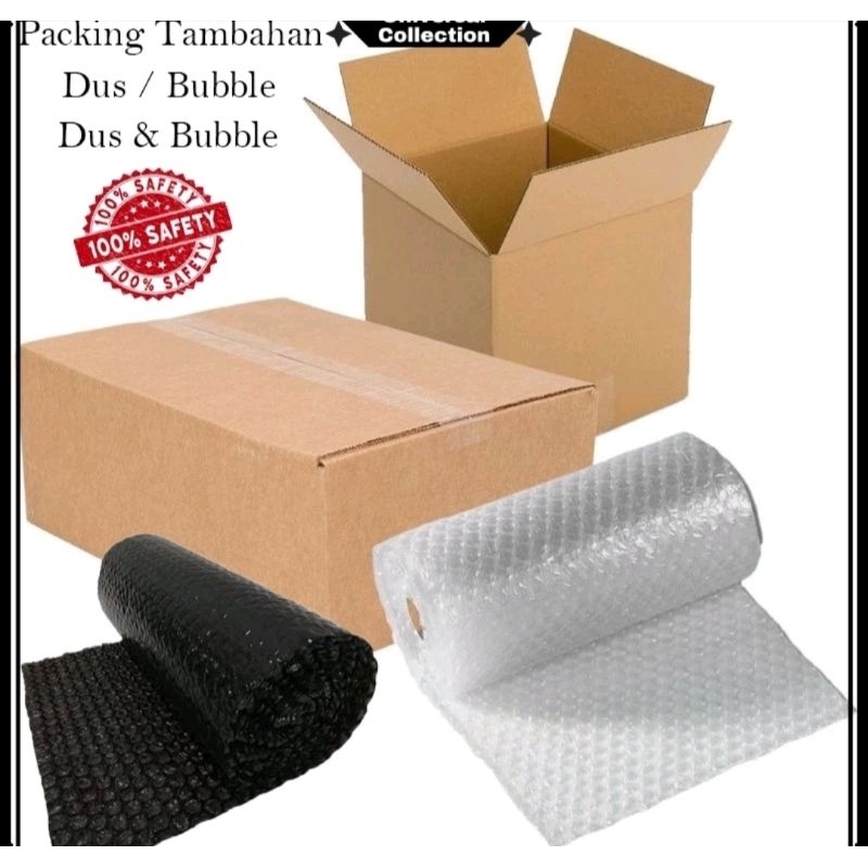 

kardus + bubble wrap tambahan packing