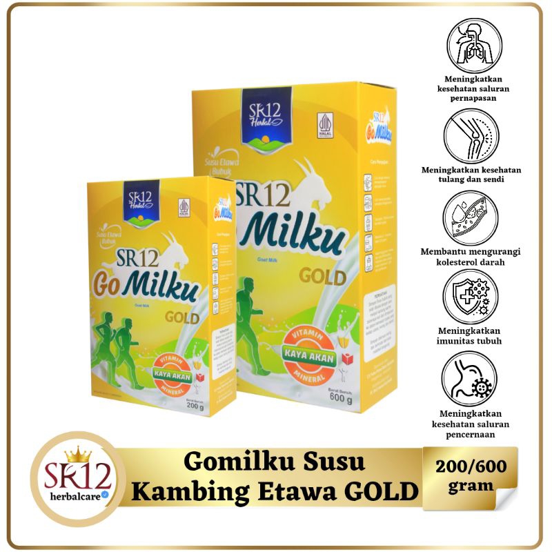 

Gomilku Gold Go Milku SR12 Susu Kambing Etawa Bubuk Original Plain Tanpa Rasa Ekstrak Daun Kelor Ikan Gabus Kalsium Salmon Jahe Bawang Putih Tanpa Gula Menguatkan Tulan dan Sendi Melancarkan Peredaran Darah Menyehatkan Pencernaan