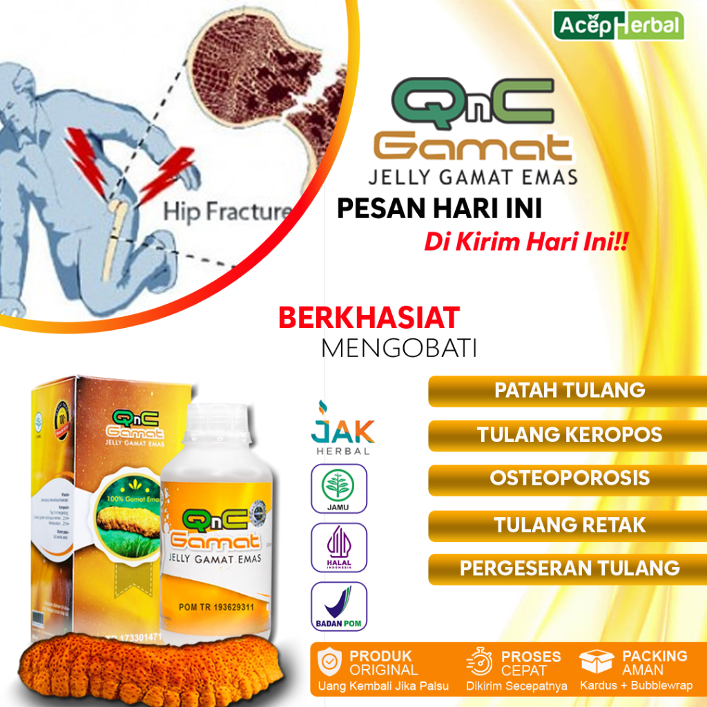 QnC Jelly Gamat - Obat Tulang Keropos, Tulang Retak, Tulang Patah dan Tulang Bergeser - Original