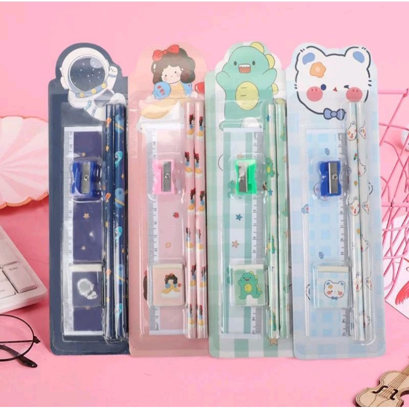 

Pensil Set 5in1 Alat Tulis Lucu