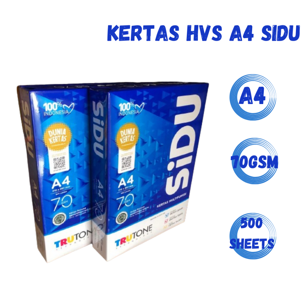 

KERTAS HVS SIDU A4 70Gsm / Kertas Fotocopy Kertas Pint Termurah Bisa COD