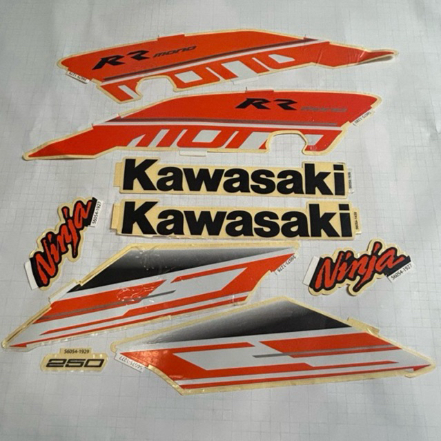 STRIPING STIKER NINJA RR 250 MONO PUTIH ORIGINAL