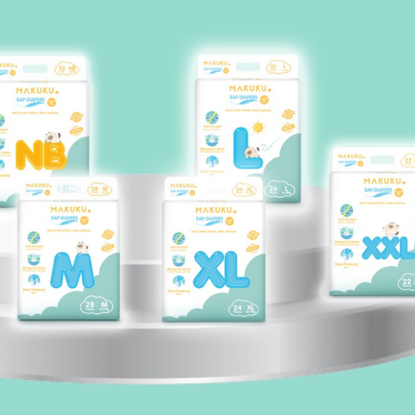 Pampers Popok Makuku FIT COMFORT TAPE/PANTS S38,M28,L26,XL24 MAKUKU SLIM CARE