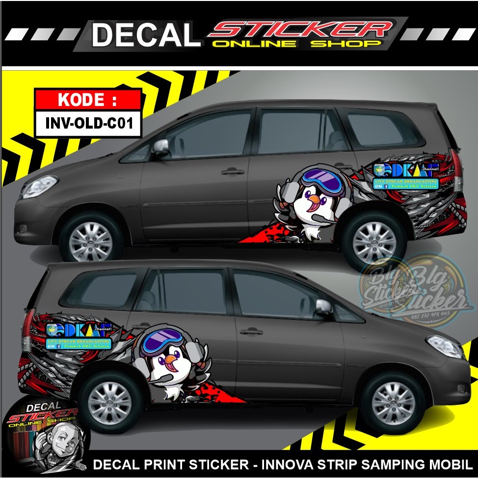 STIKER STRIP MOBIL INNOVA LAMA OLD DECAL PRINT KARAKTER