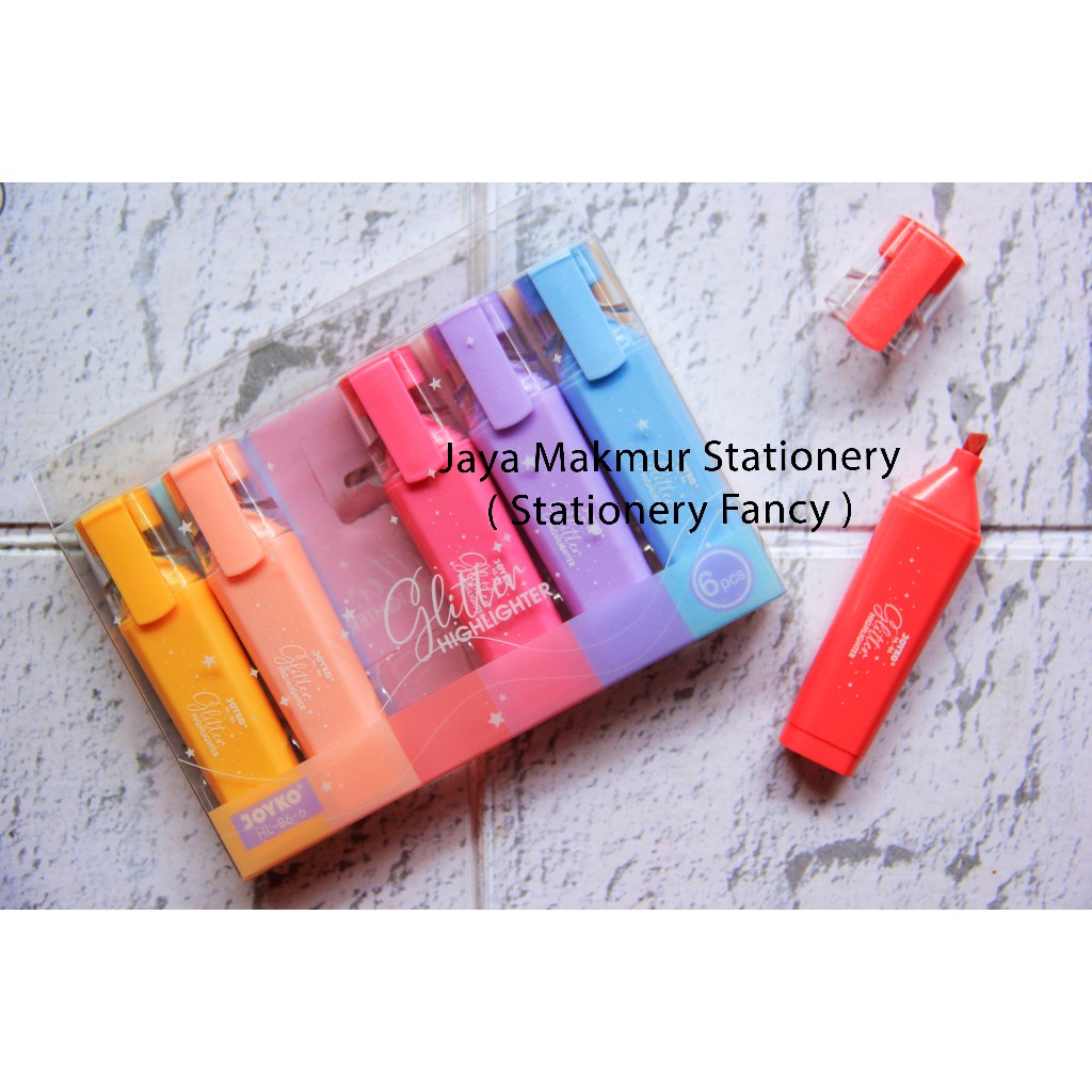 

Highlighter Penanda Warna Joyko Glitter HL-86-6 (1 Set)