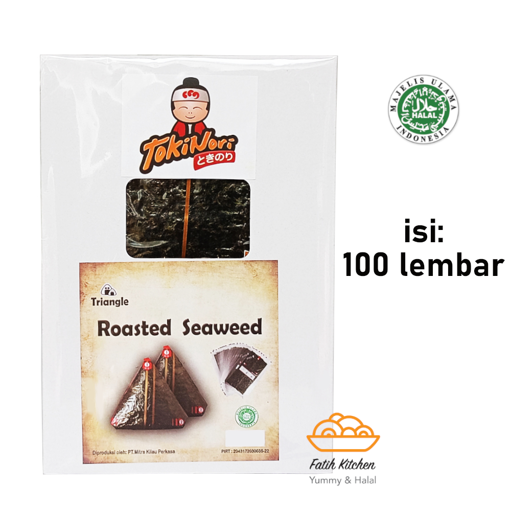 

Tokinori Triangle Onigiri Roasted Seaweed 100 lembar Halal MUI - Nori