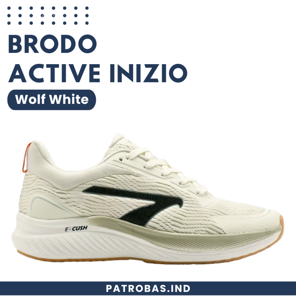 BRODO Active Inizio Arctic Wolf White Original Sepatu Sneakers Running Lari Pria Putih