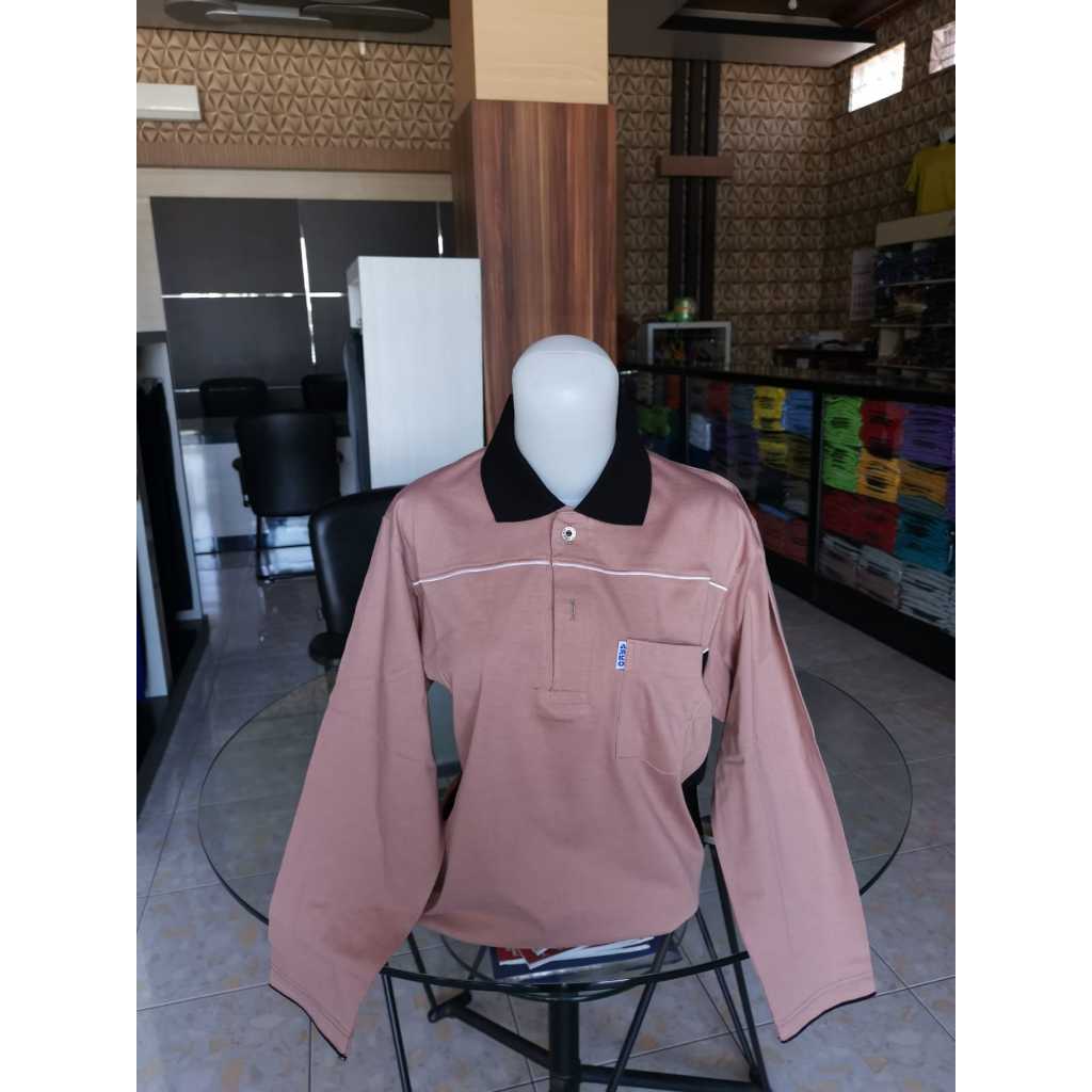 AMKO Kaos Lengan Panjang Seragam | Coklat Susu