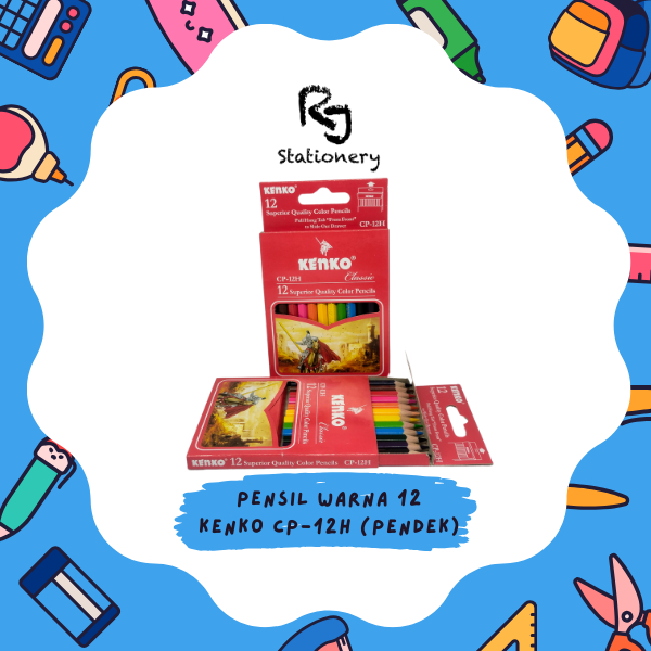 

PENSIL WARNA KENKO 12 COLOR PENCIL CP-12 Half Paper Box Classic