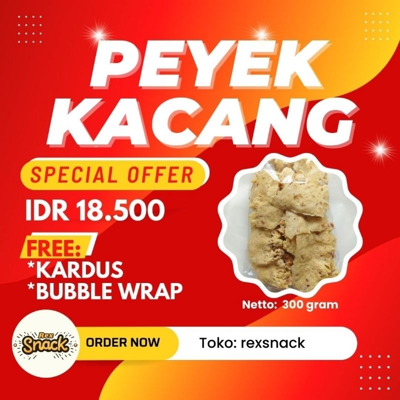 

Rempeyek Peyek Kacang 300 gram Makanan Ringan Enak Gurih Renyah