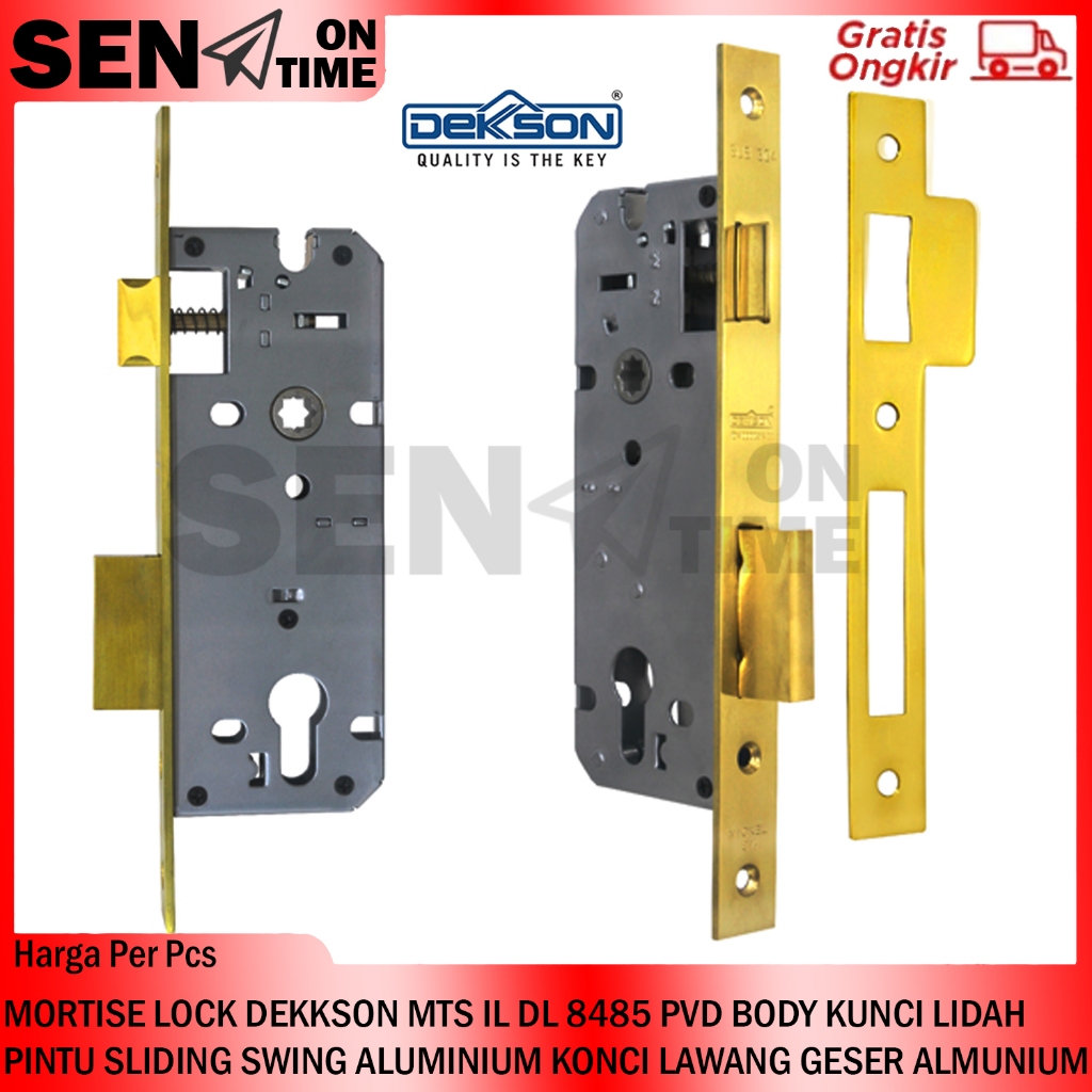 MORTISE LOCK DEKKSON MTS IL DL8485 PVD BODY KUNCI LIDAH PINTU SLIDING SWING ALUMINIUM KONCI LAWANG G