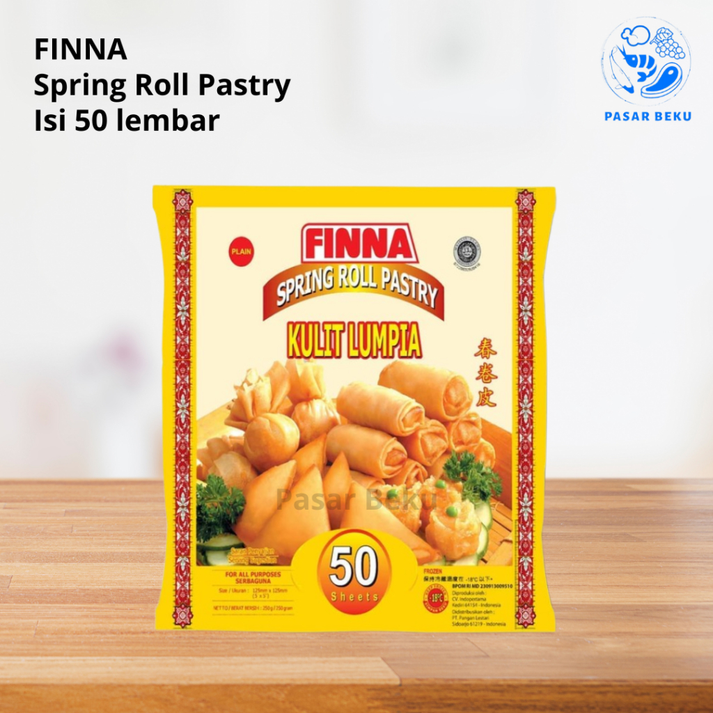 

Kulit Lumpia Finna Isi 50 Lembar Spring Roll Pastry Serbaguna Halal Frozen Food Pasar Beku Padang