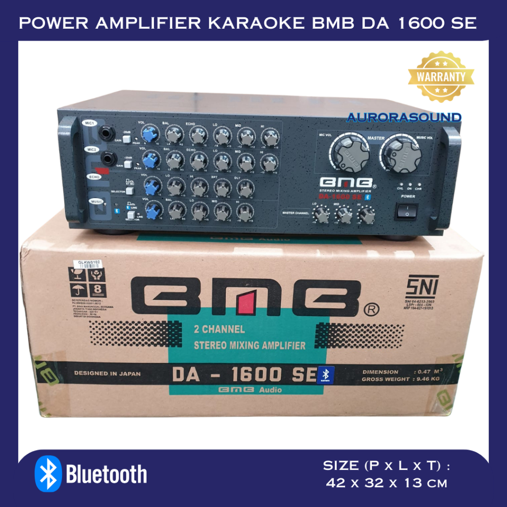 POWER AMPLIFIER BMB DA 1600 SE KARAOKE SUPPORT BLUETOOTH ORIGINAL